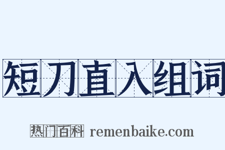 短刀直入组词是什么意思的图片